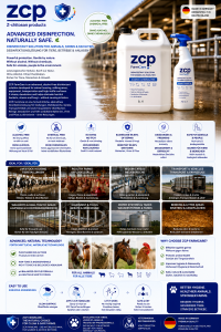 ZCP FarmCare alkoholfreies Desinfektionsmittel für Tiere, landwirtschaftliche Betriebe und Stallanlagen – wirksam gegen Bakterien, Viren und Pilze, sicher für Tierhaltung und Landwirtschaft.
